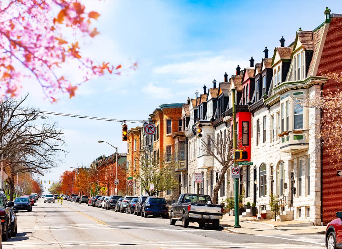 We Are Independent - Scenic View of a Main Street in Baltimore, Maryland in Spring